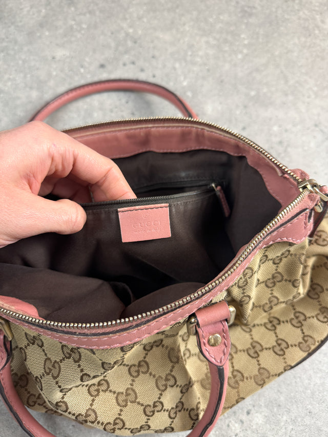 Gucci Sukey GG Monogramm Handtasche Rosa Beige