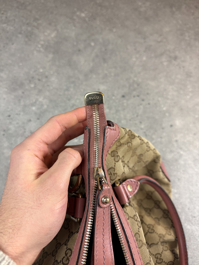 Gucci Sukey GG Monogramm Handtasche Rosa Beige