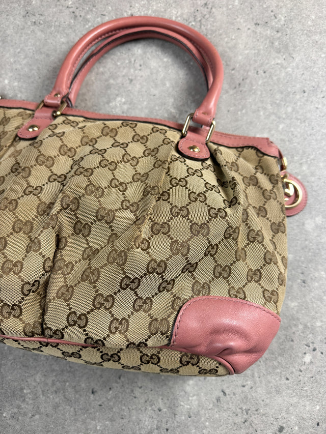 Gucci Sukey GG Monogramm Handtasche Rosa Beige