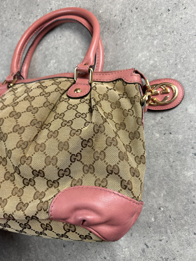 Gucci Sukey GG Monogramm Handtasche Rosa Beige