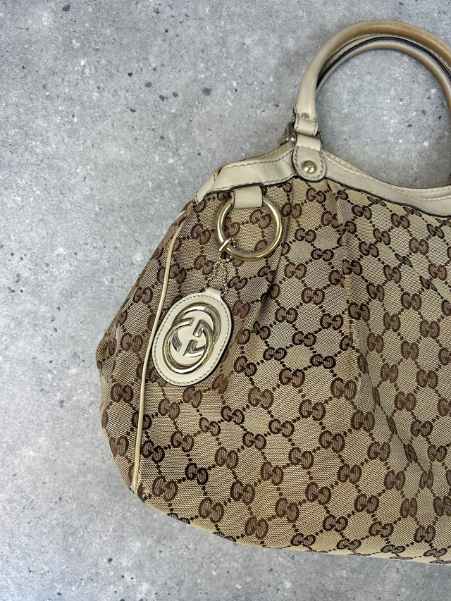 VINTAGE GUCCI SUKEY HANDTASCHE BEIGE