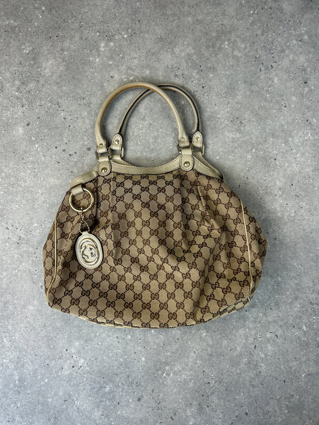 VINTAGE GUCCI SUKEY HANDTASCHE BEIGE