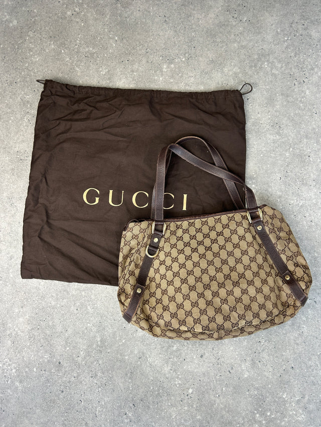 VINTAGE GUCCI MONOGRAMM HANDTASCHE BRAUN