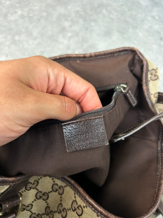 VINTAGE GUCCI MONOGRAMM HANDTASCHE BRAUN