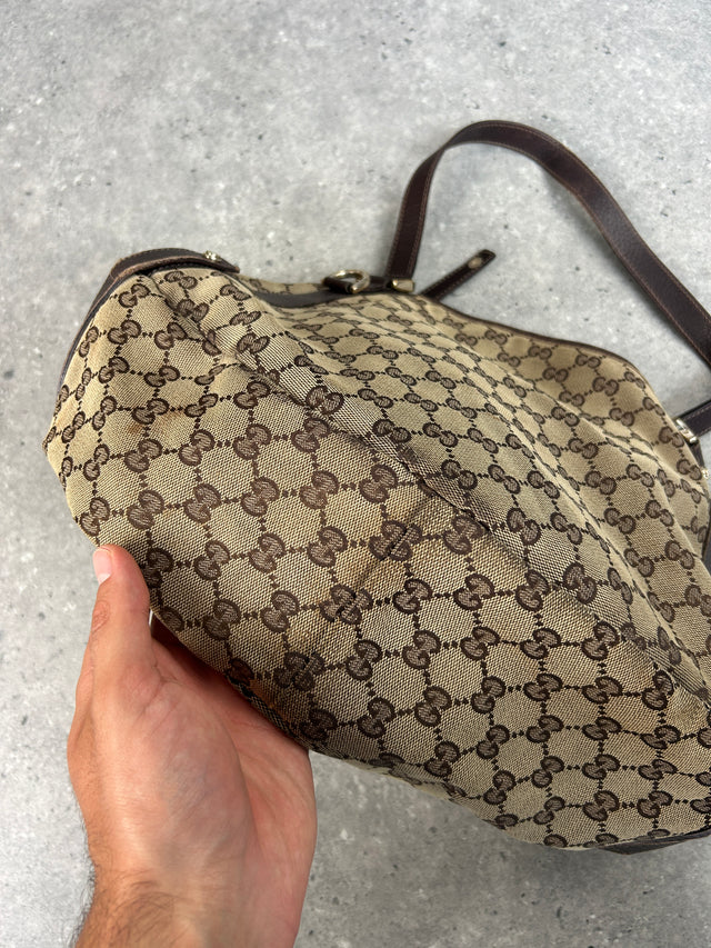 VINTAGE GUCCI MONOGRAMM HANDTASCHE BRAUN