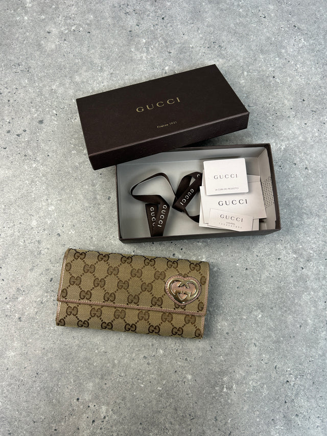 VINTAGE GUCCI "LOVELY HEART" MONOGRAMM PORTEMONNAIE