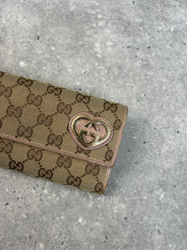 VINTAGE GUCCI "LOVELY HEART" MONOGRAMM PORTEMONNAIE