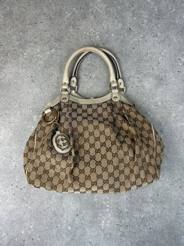 VINTAGE GUCCI SUKEY HANDTASCHE BEIGE