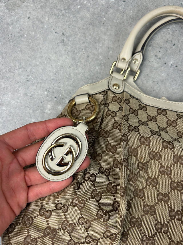 VINTAGE GUCCI SUKEY HANDTASCHE BEIGE