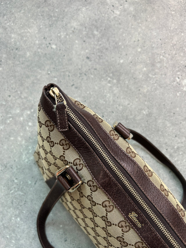 GUCCI ABBEY MONOGRAMM HANDTASCHE BRAUN
