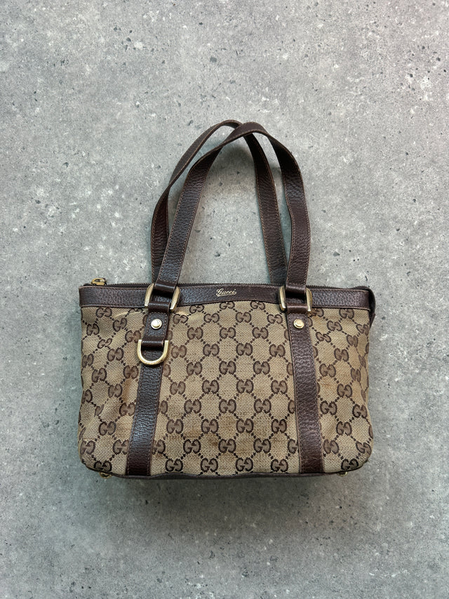 GUCCI BABY ABBEY MONOGRAMM HANDTASCHE BRAUN