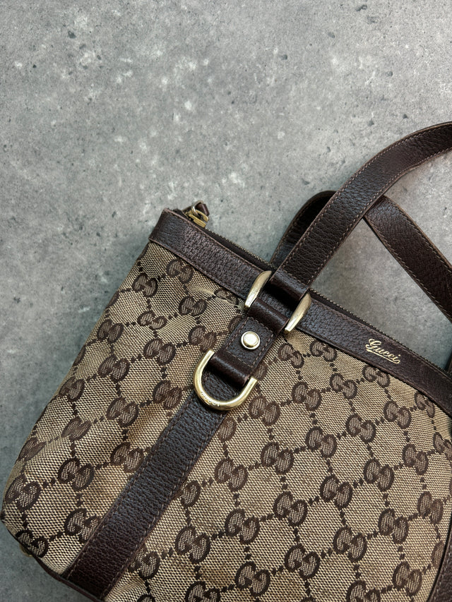 GUCCI BABY ABBEY MONOGRAMM HANDTASCHE BRAUN