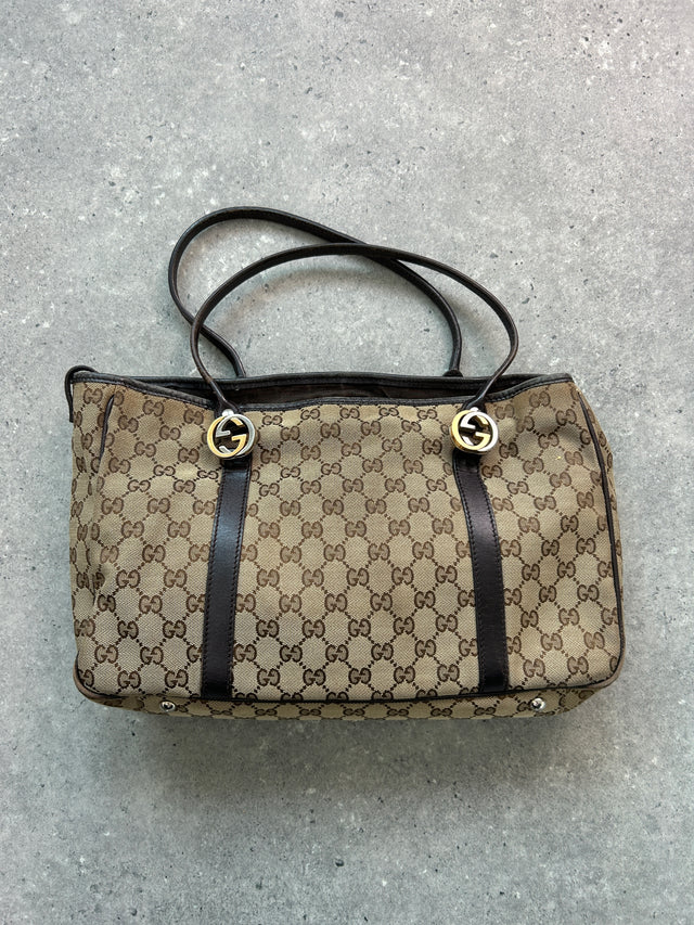 GUCCI GG MONOGRAMM HANDTASCHE BRAUN