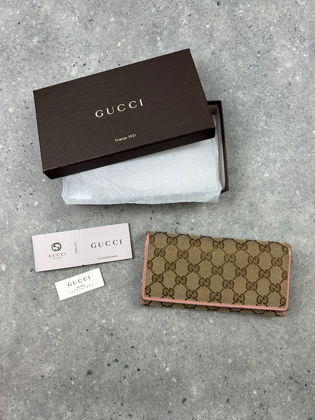 GUCCI MONOGRAMM PORTEMONNAIE ROSA BEIGE