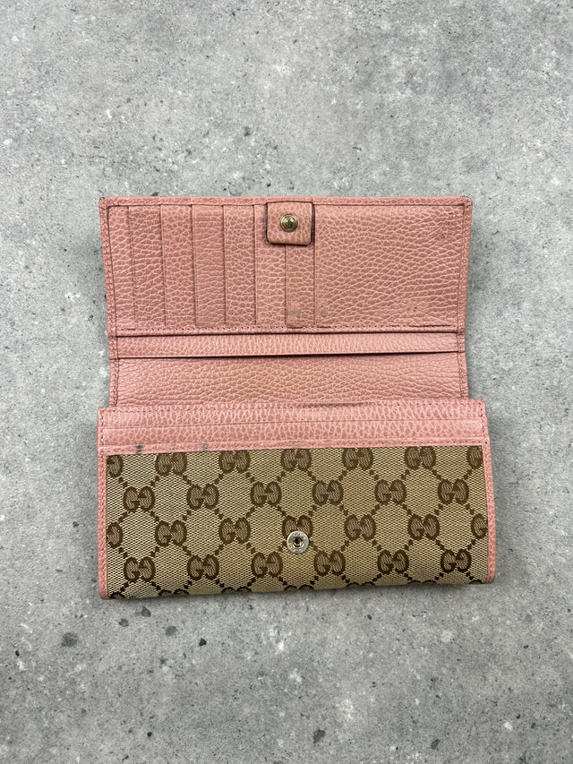GUCCI MONOGRAMM PORTEMONNAIE ROSA BEIGE