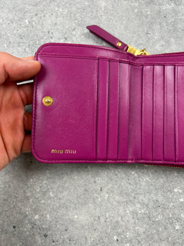 MIUMIU ZIP PORTEMONNAIE LEDER LILA