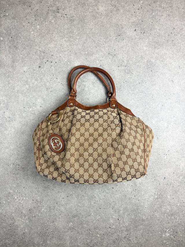 Gucci Sukey GG Monogramm Schultertasche Braun