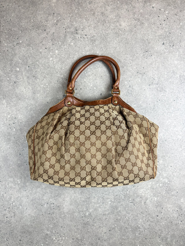 Gucci Sukey GG Monogramm Schultertasche Braun