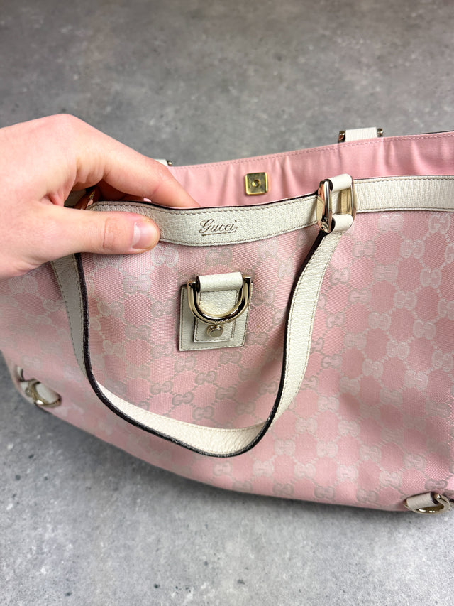 Gucci GG Monogramm Shopper Tote Handtasche Rosa