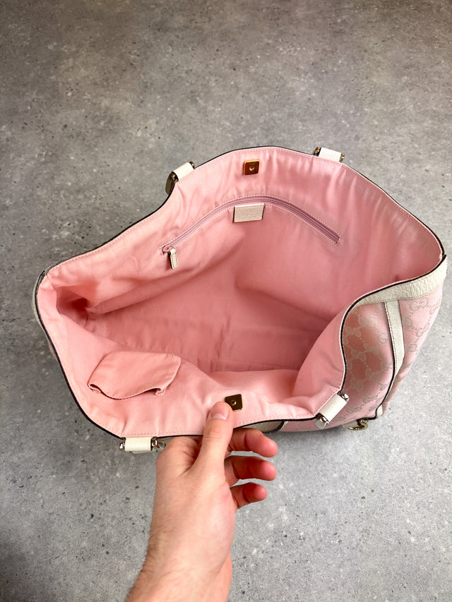 Gucci GG Monogramm Shopper Tote Handtasche Rosa