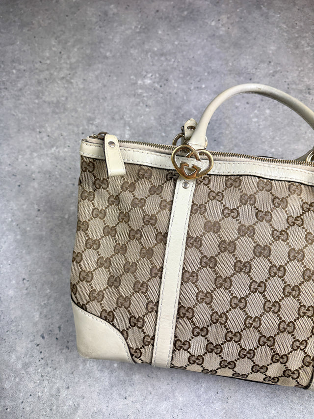 Gucci GG Canvas Herz Emblem Handtasche Beige