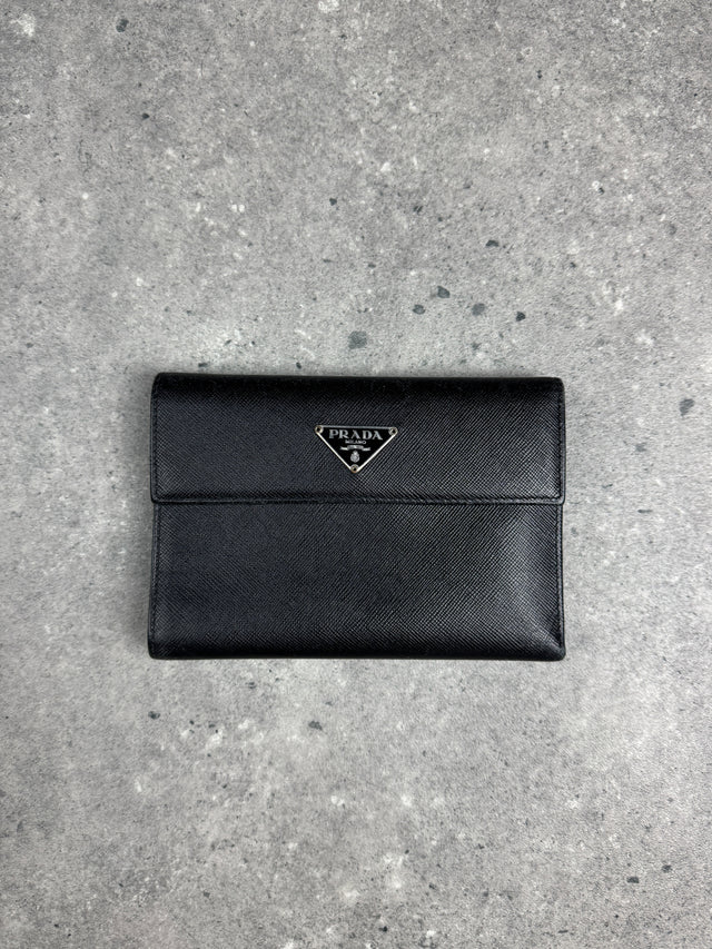 Prada Saffiano Leder Portemonnaie Schwarz