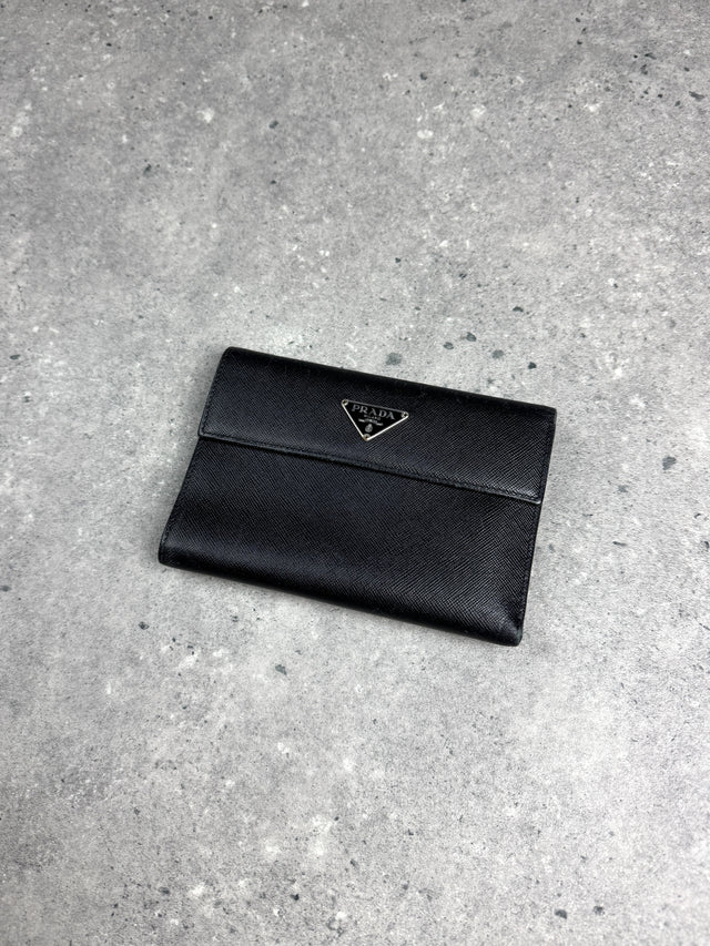 Prada Saffiano Leder Portemonnaie Schwarz