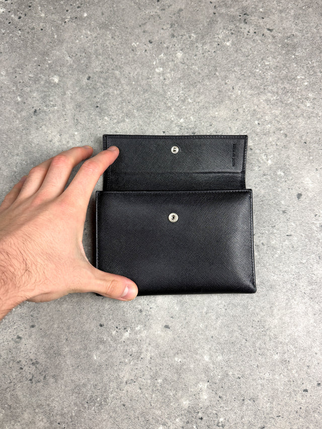 Prada Saffiano Leder Portemonnaie Schwarz