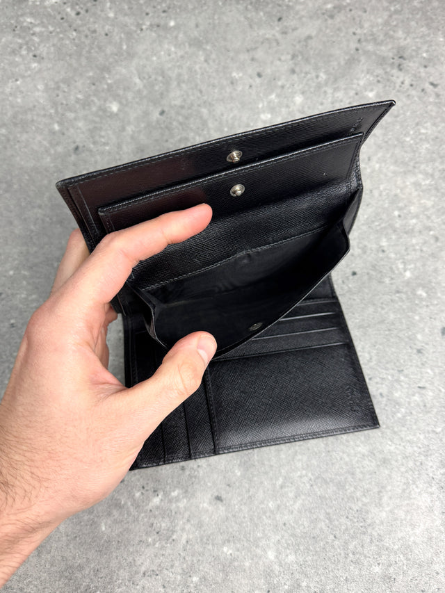 Prada Saffiano Leder Portemonnaie Schwarz