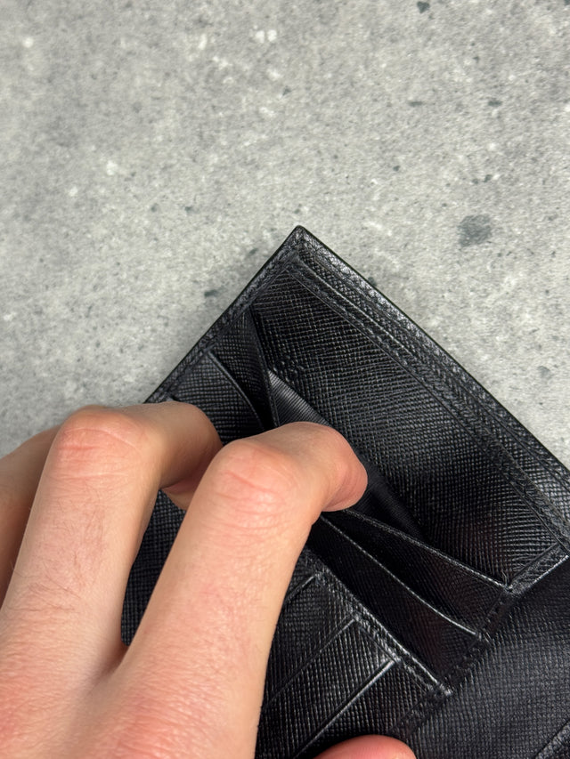 Prada Saffiano Leder Portemonnaie Schwarz