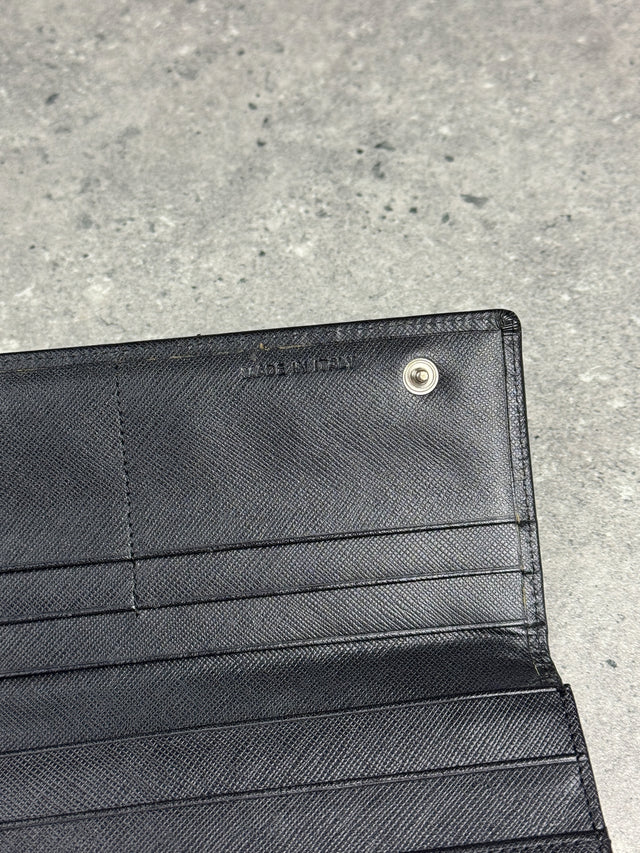 Prada Saffiano Continental Portemonnaie Schwarz