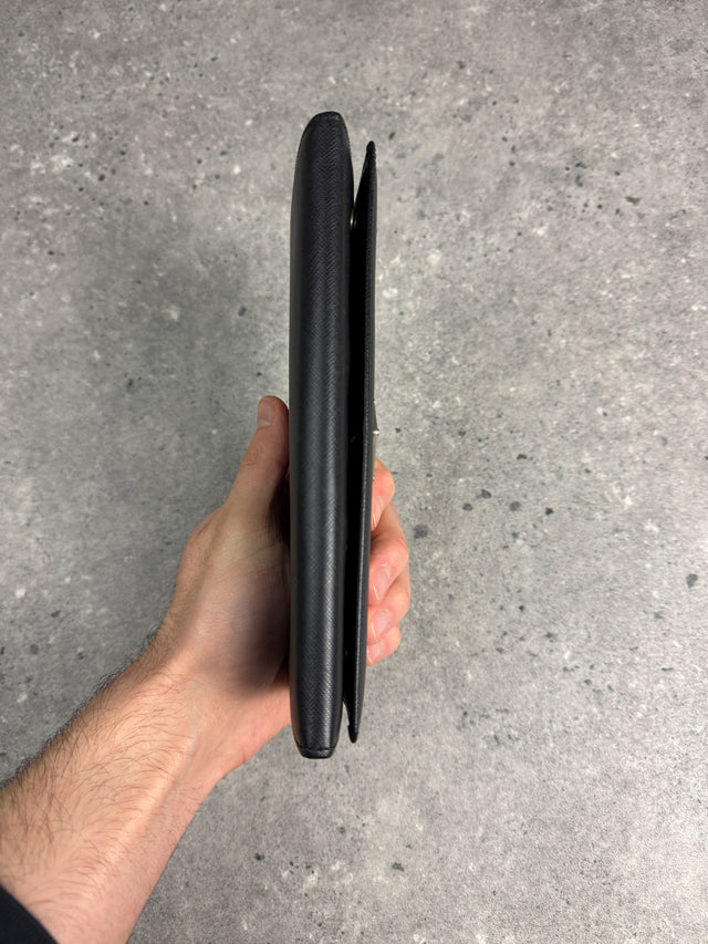 Prada Saffiano Continental Portemonnaie Schwarz