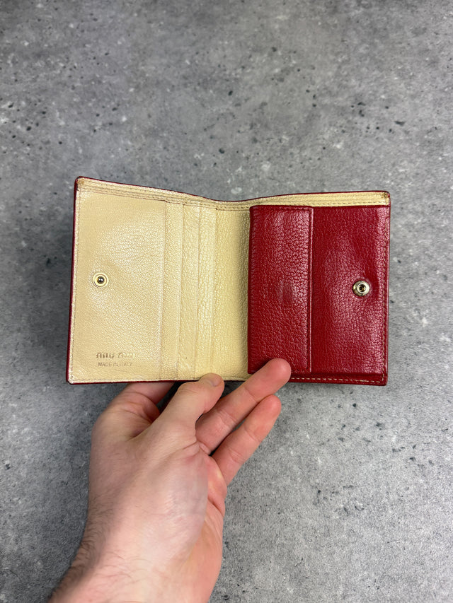 Miu Miu Leder Portemonnaie Gelb mit Herz-Detail