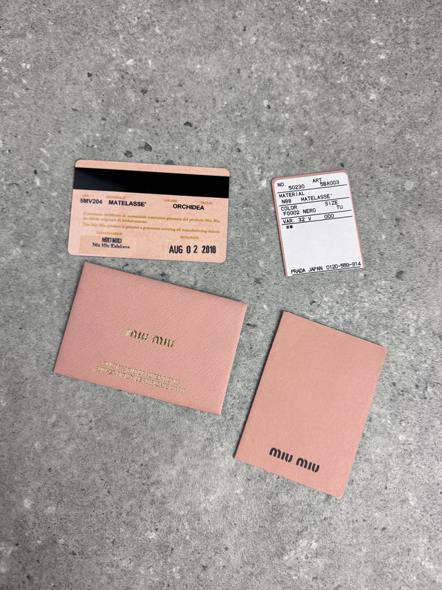 Miu Miu Matelassé Leder Portemonnaie Rosa