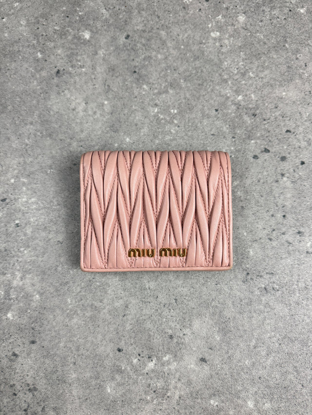 Miu Miu Matelassé Leder Portemonnaie Rosa