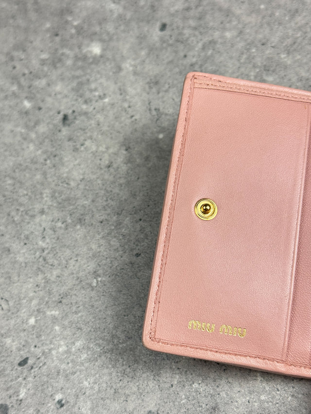 Miu Miu Matelassé Leder Portemonnaie Rosa