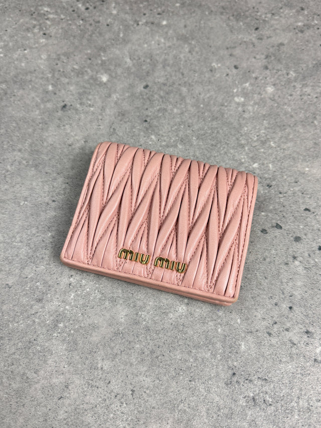 Miu Miu Matelassé Leder Portemonnaie Rosa
