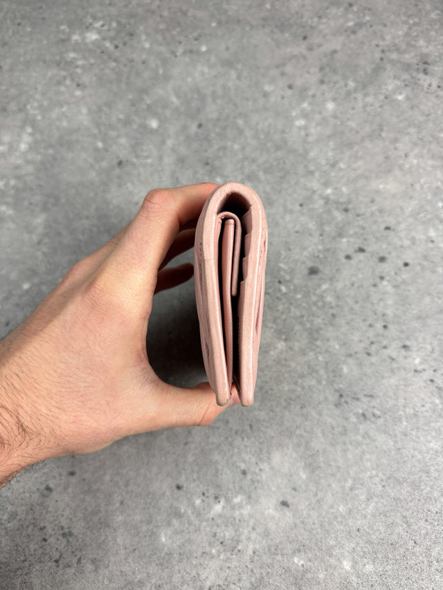 Miu Miu Matelassé Leder Portemonnaie Rosa