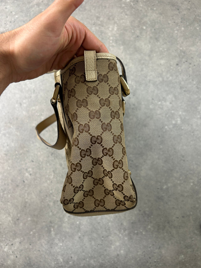 VINTAGE GUCCI MONOGRAMM HANDTASCHE BEIGE