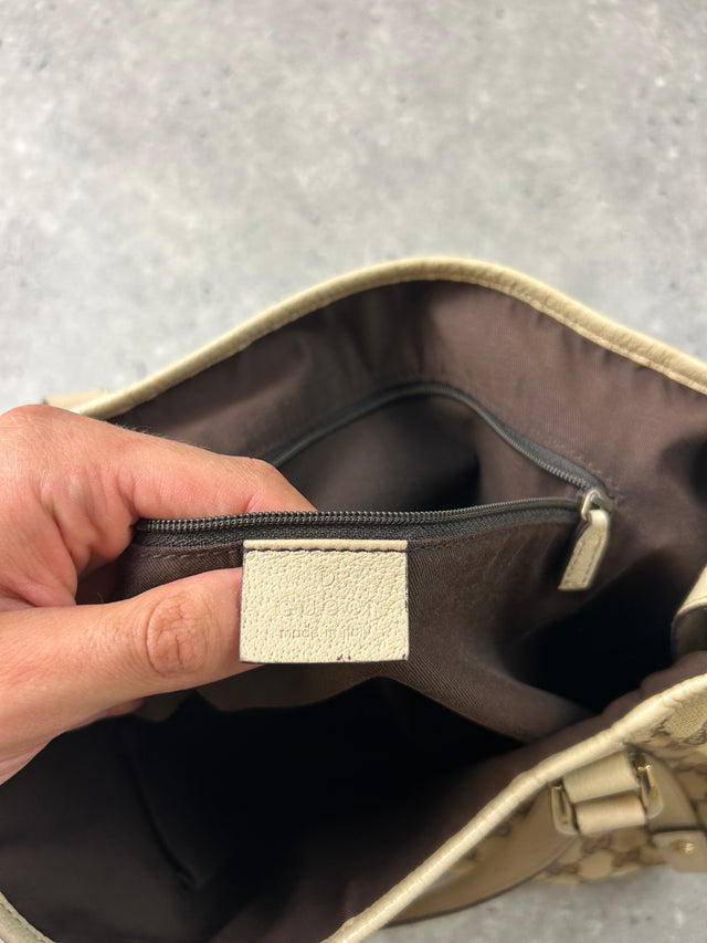 VINTAGE GUCCI MONOGRAMM HANDTASCHE BEIGE