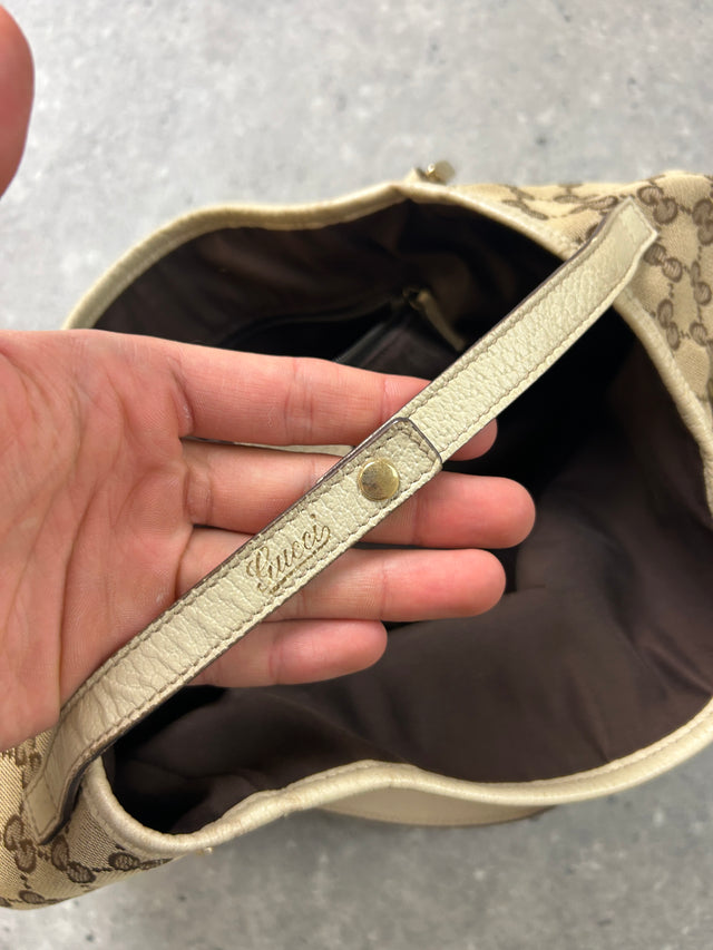 VINTAGE GUCCI MONOGRAMM HANDTASCHE BEIGE