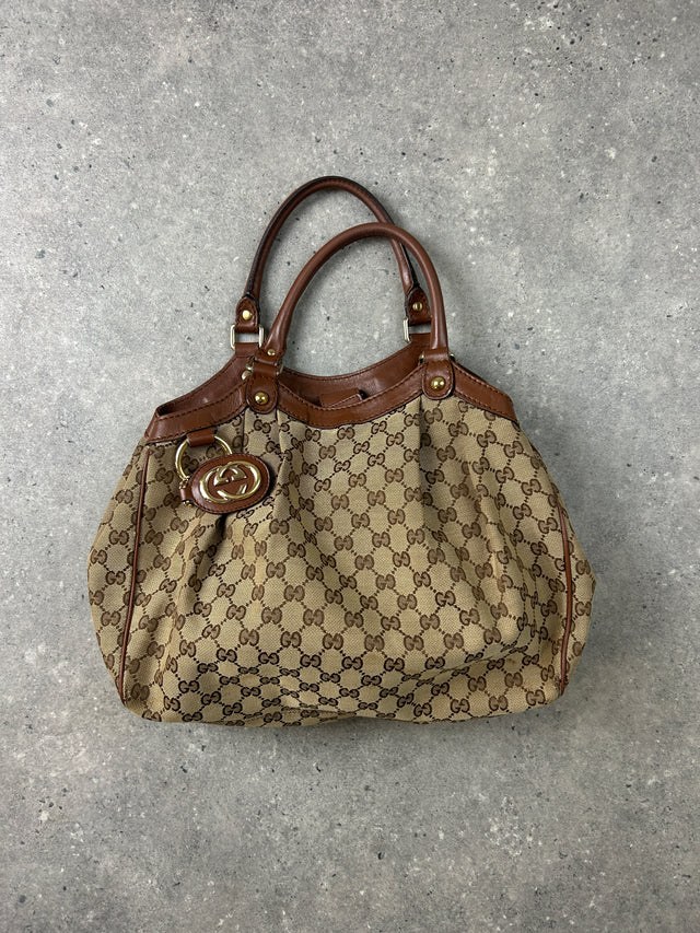 GUCCI SOOKIE MONOGRAMM HANDTASCHE BRAUN