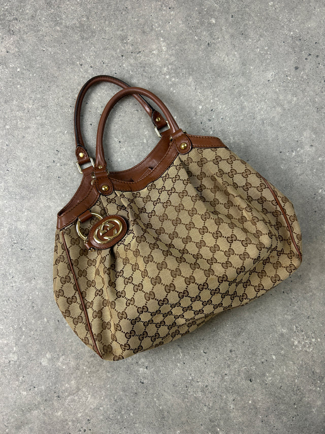 GUCCI SOOKIE MONOGRAMM HANDTASCHE BRAUN