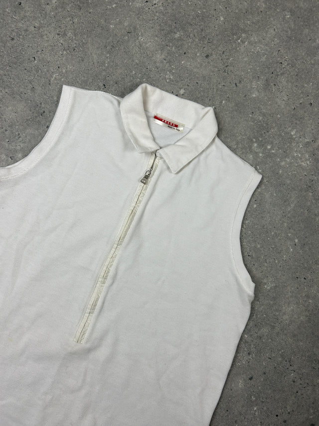 VINTAGE PRADA LINEA ROSSA DAMEN TOP WEISS