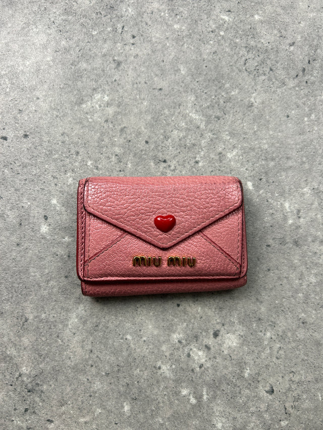 MIUMIU PORTEMONNAIE ROSA MIT HERZ