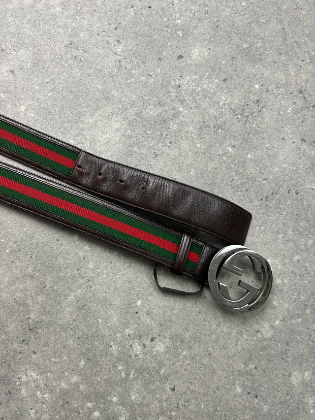 GUCCI LEDER GÜRTEL ROT GRÜN