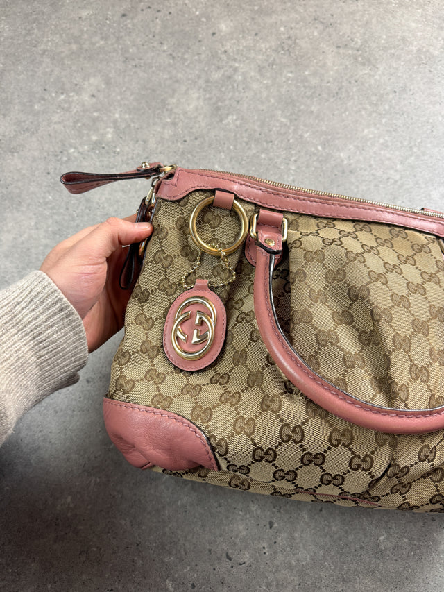 Gucci Sukey GG Monogramm Handtasche Rosa Beige
