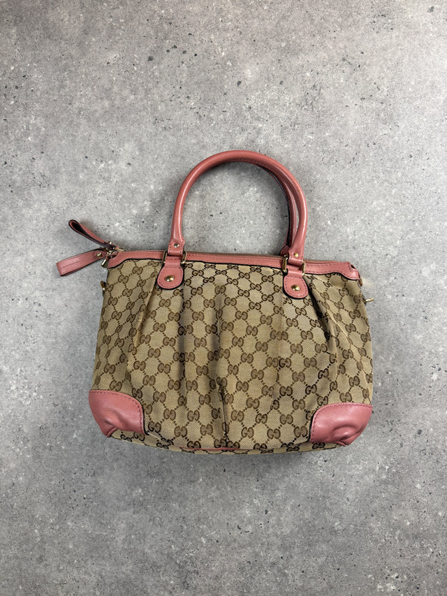 Gucci Sukey GG Monogramm Handtasche Rosa Beige