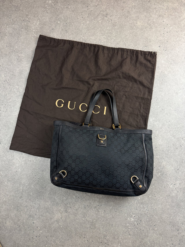 Gucci GG Monogramm Shopper Tote Handtasche Schwarz